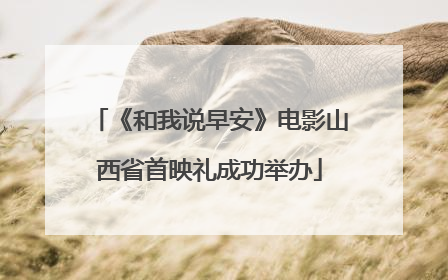 《和我说早安》电影山西省首映礼成功举办